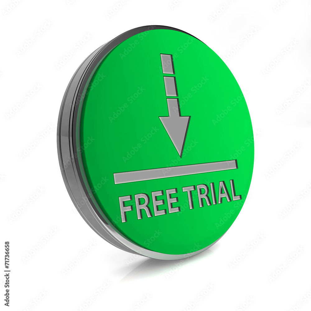 Free trial circular icon on white background Free trial circular icon on white background