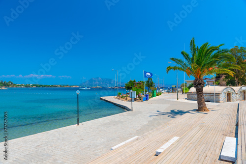 Fototapeta Naklejka Na Ścianę i Meble -  embankment Mediterranean resort town on a sunny afternoon