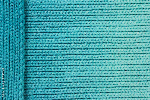 Turquoise wool background with layered side piece