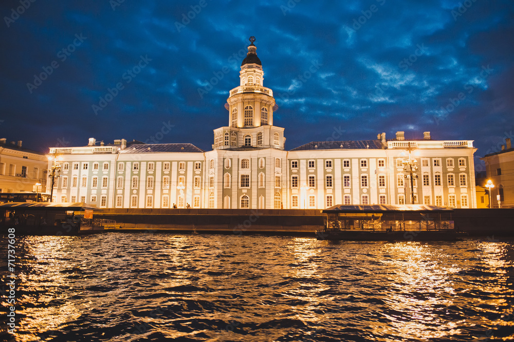 City of St. Petersburg, night views from the motor ship 1187.