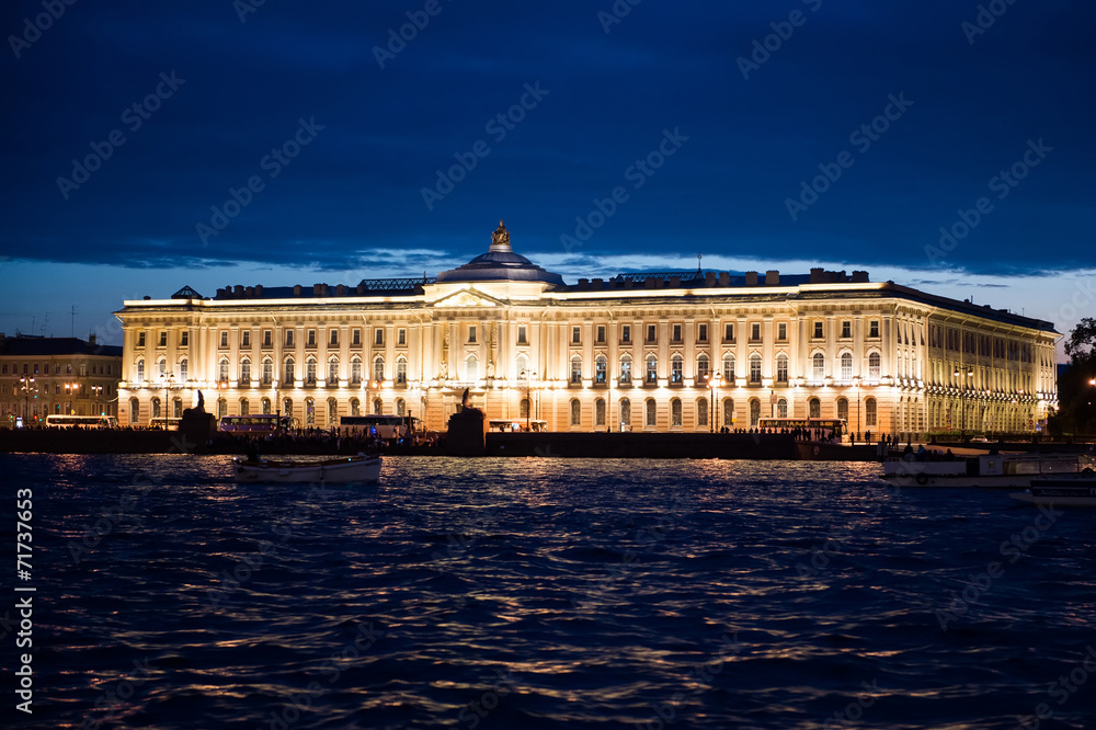 City of St. Petersburg, night views from the motor ship 1193.