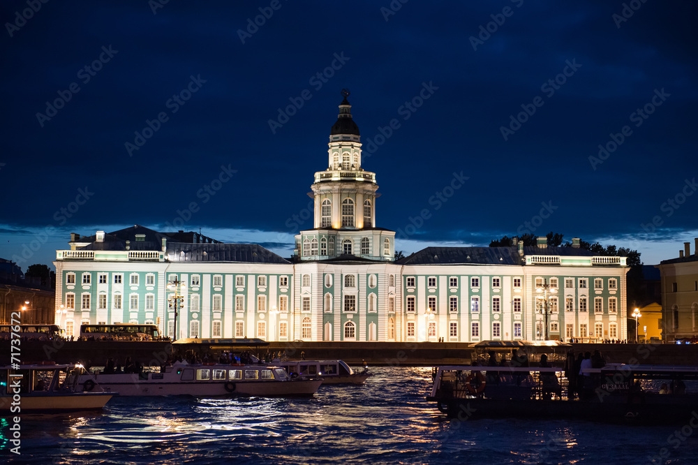 City of St. Petersburg, night views from the motor ship 1195.