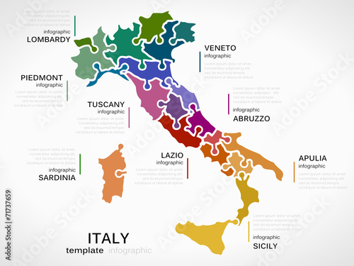 Wallpaper Mural Map of Italy