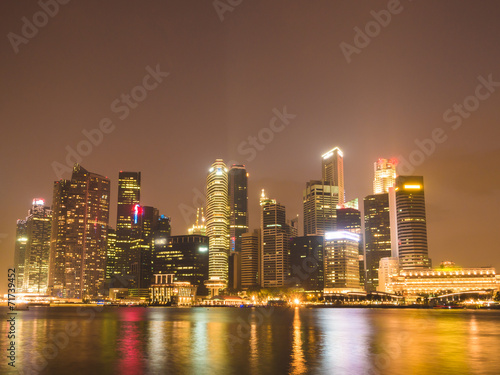 Wallpaper Mural Skyline of Singapore at night Torontodigital.ca