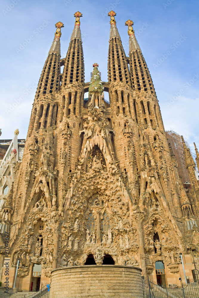 Fototapeta premium Barcelona - East facade of Sagrada la Familia cathedral