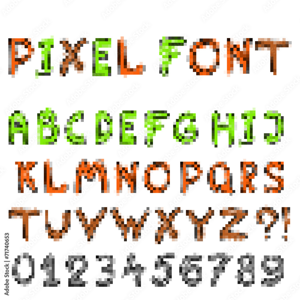 Naklejka premium pixel game font