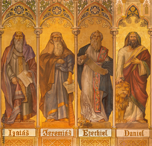 Fotografia Trnava - fresco of prophets Isaiah, Jeremiah, Ezekiel, Daniel