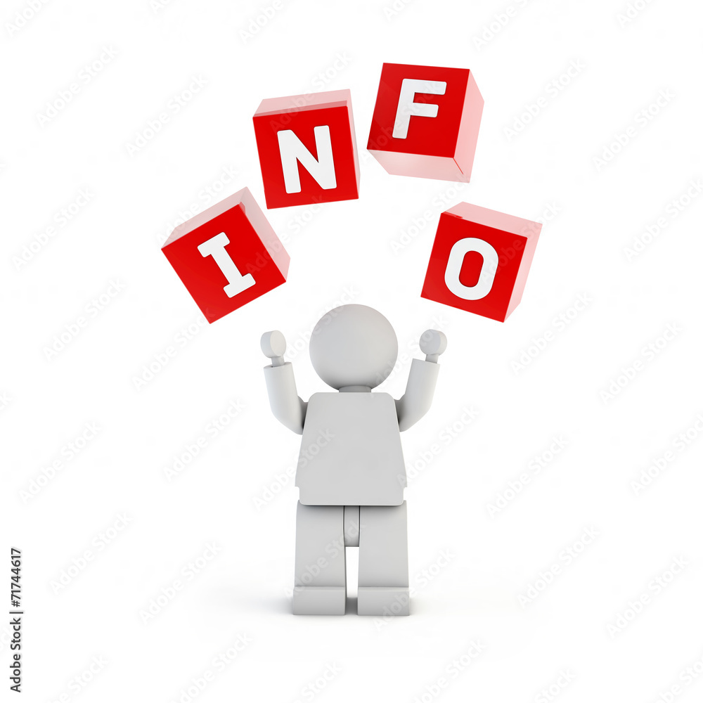 3d white character juggle with red cubes 3d white character juggle with red cubes