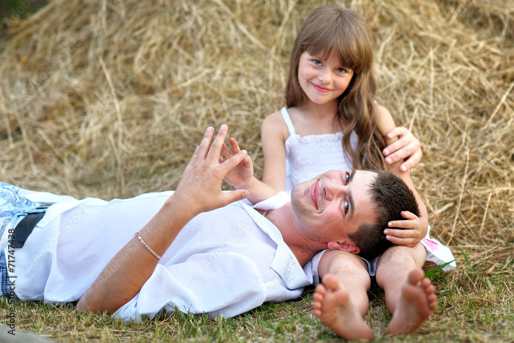 portrait of a happy family in summer nature portrait of a happy family in summer nature