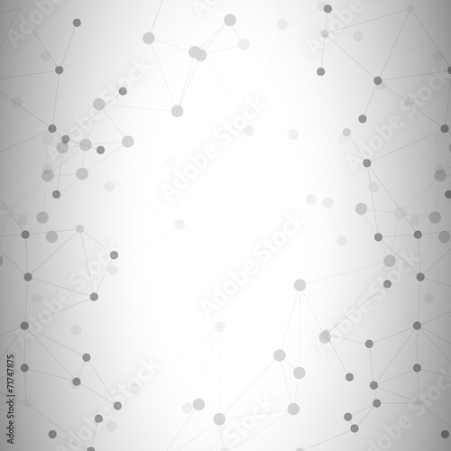 Molecule structure  gray background for communication  vector