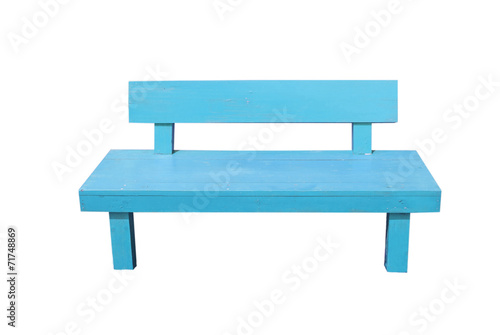 Wooden park bench isolated on white background