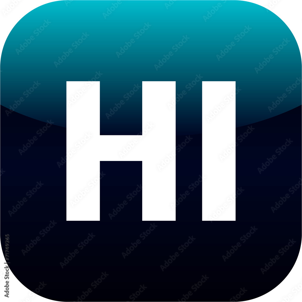 Fototapeta premium HI domain icon - Hawaii or hello