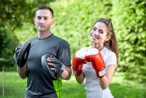 Sports couple in the park © rh2010