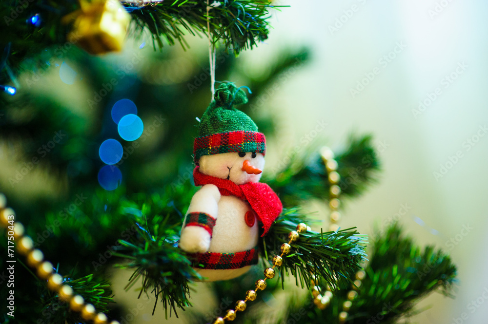 Christmas and New Year's toys on the Christmas tree Christmas and New Year's toys on the Christmas tree