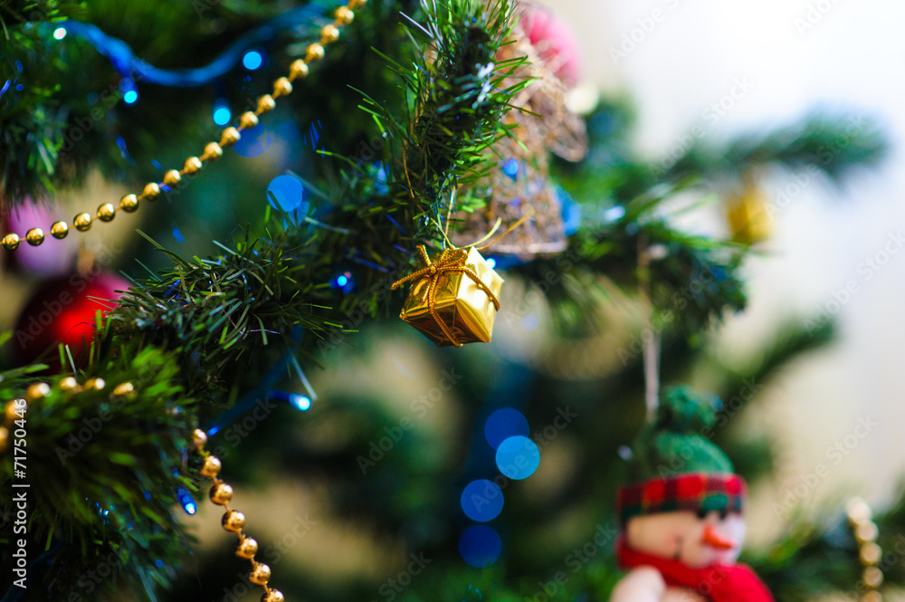 Christmas and New Year's toys on the Christmas tree Christmas and New Year's toys on the Christmas tree
