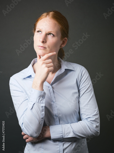 Woman Thinking of Business Solutions