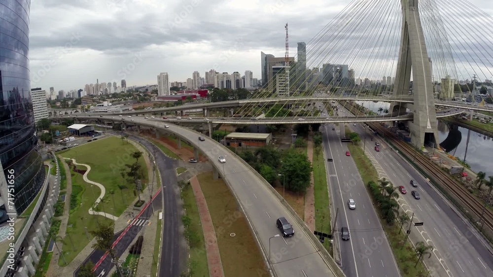 Aerial View from Octavio Frias Bridge in Sao Paulo, Brazil Aerial View from Octavio Frias Bridge in Sao Paulo, Brazil
