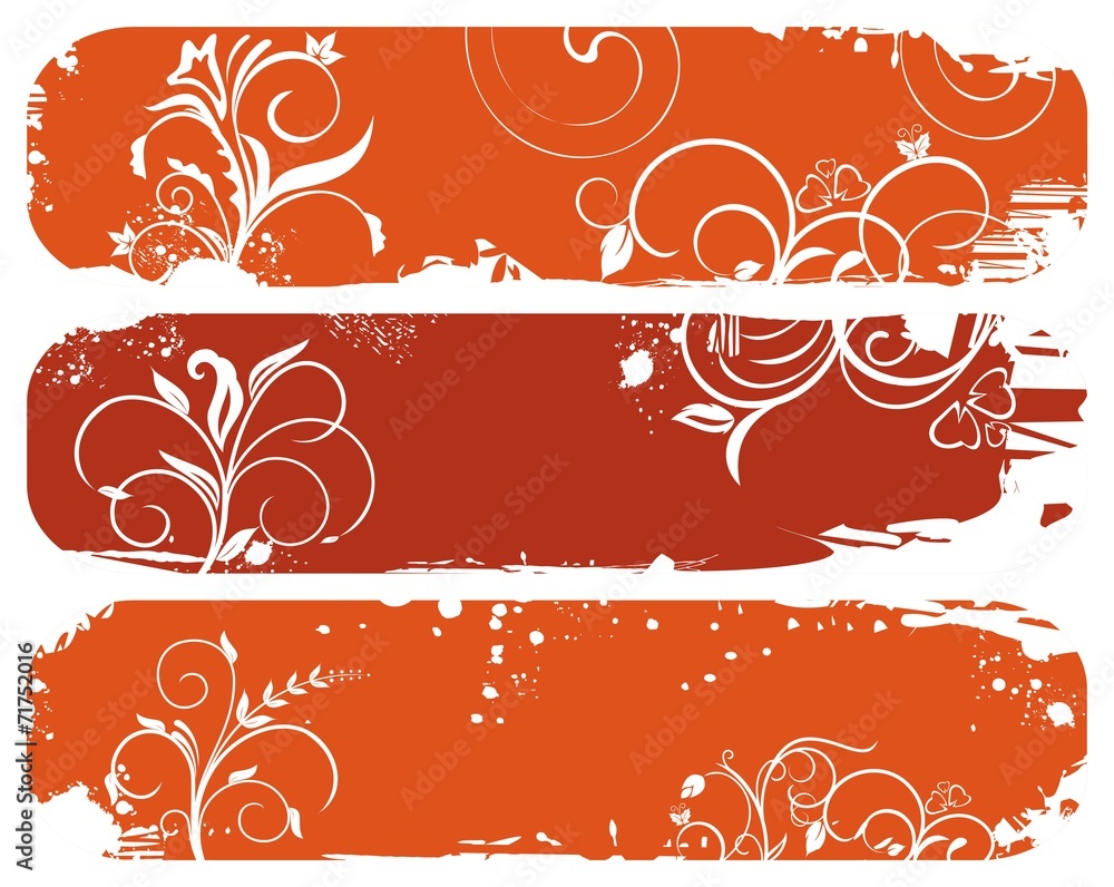 set of horizontal floral autumn banners set of horizontal floral autumn banners