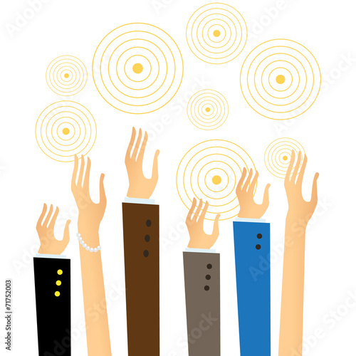 illustration of hand with voting sign