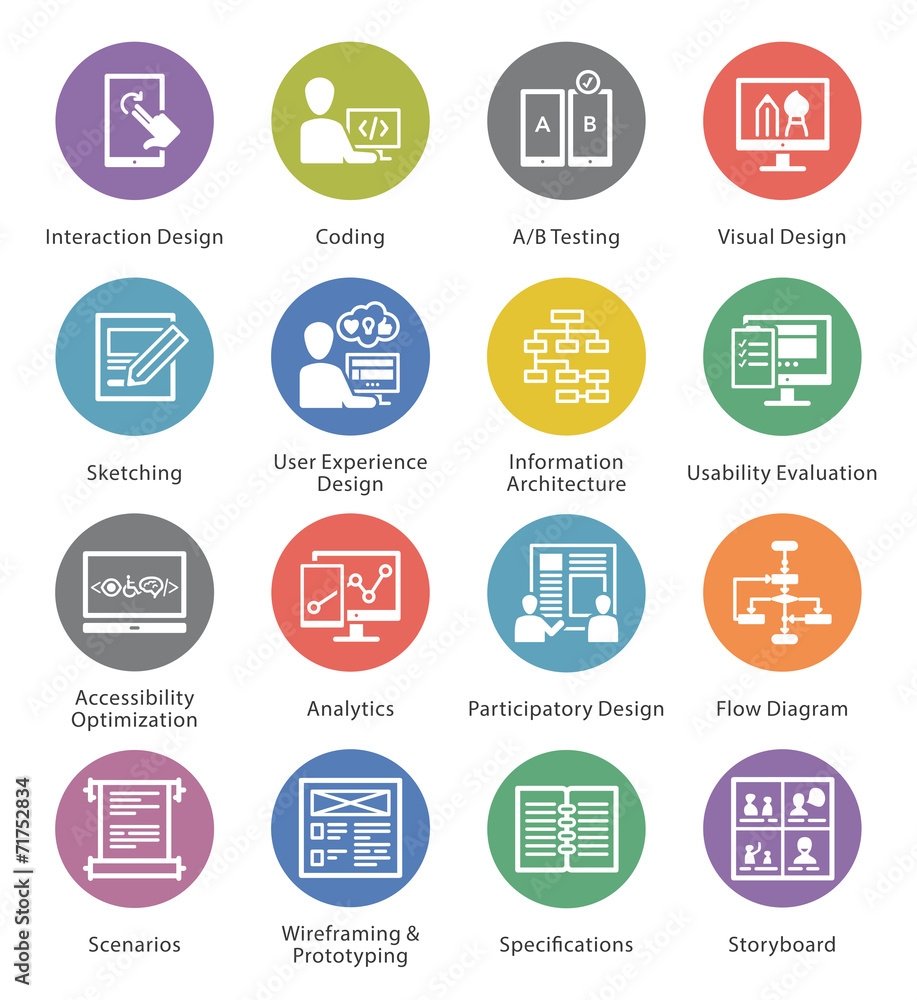 SEO & Usability Icons Set 2 - Cercle Series