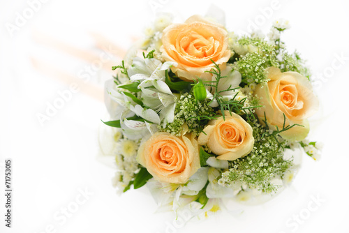 Beautiful bouquet of flowers isolated on white