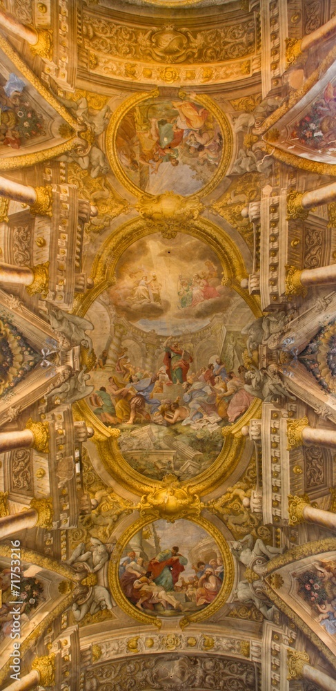 BOLOGNA, ITALY - MARCH 16, 2014: Fresco in cupola of Saint Paul