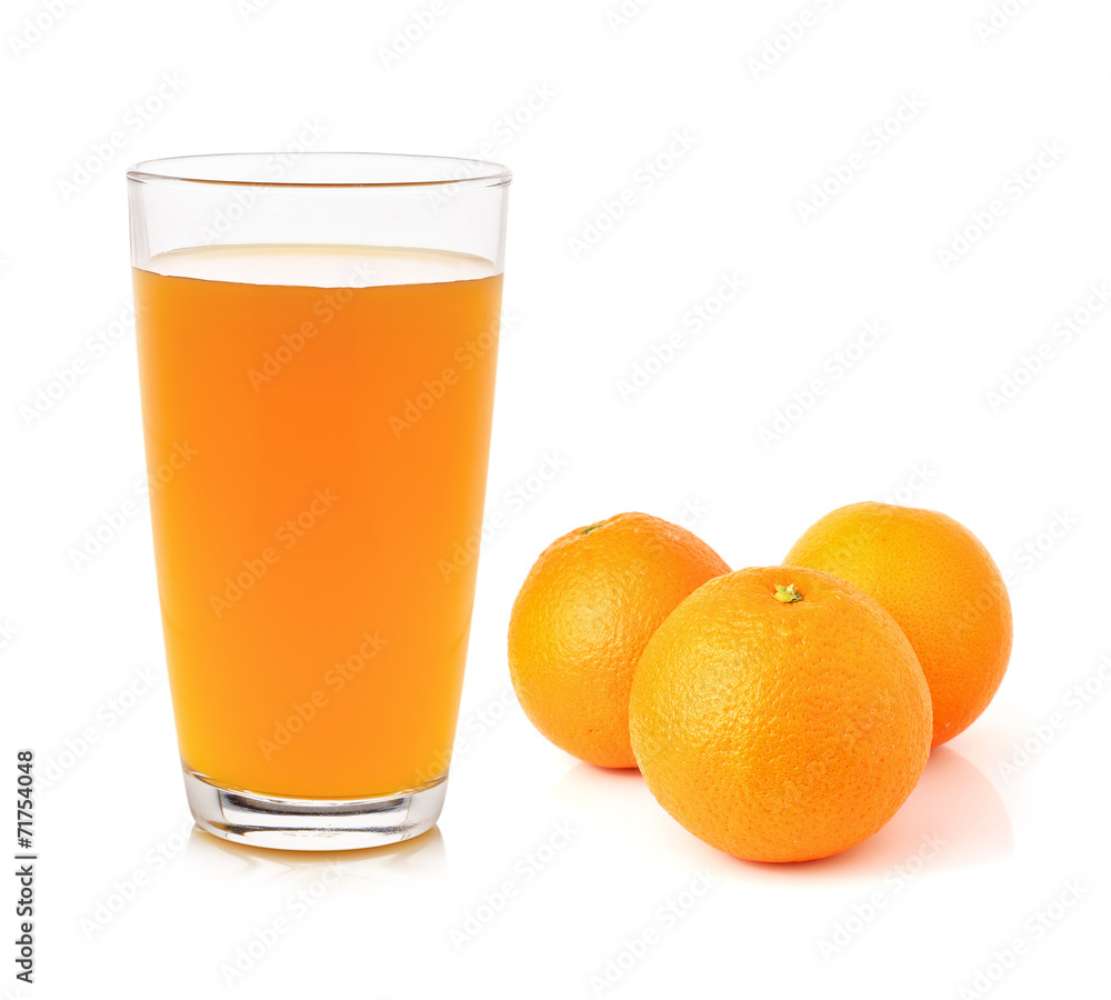 Fresh orange and glass with juice Fresh orange and glass with juice
