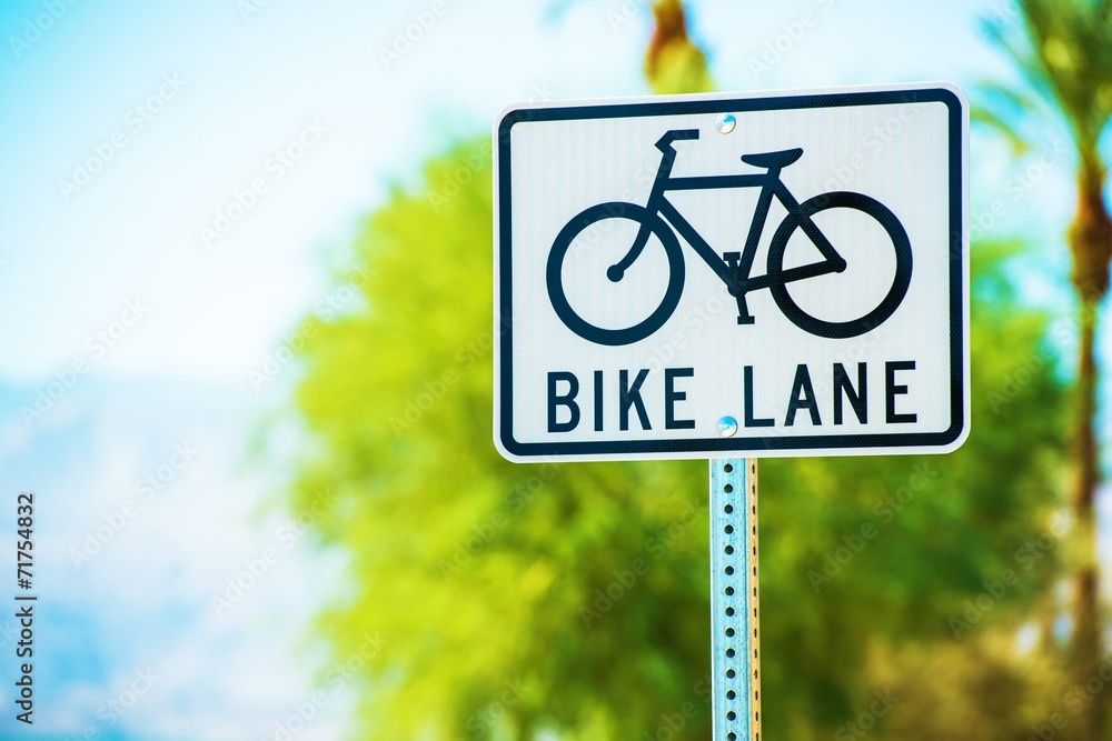 Obraz premium Bike Lane Street Sign