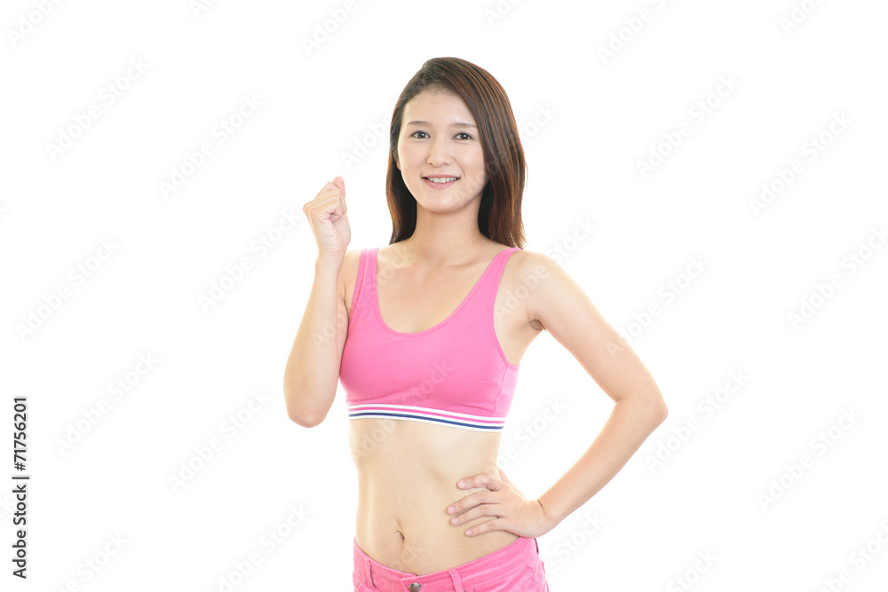 ガッツポーズの女性 ガッツポーズの女性