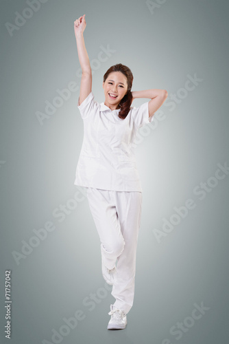 Cheerful Asian nurse