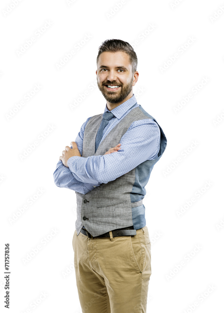 Fototapeta premium Hipster businessman in studio