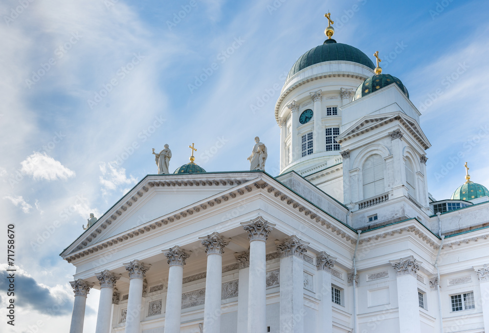 Helsinki Cathedral cloudy blue sky