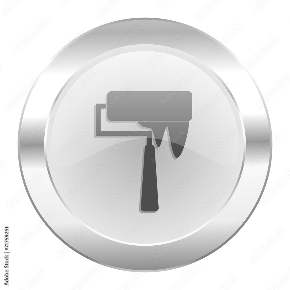 brush chrome web icon isolated brush chrome web icon isolated