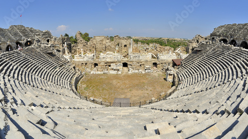 Turchia, antico teatro di  Side, costa di Antalya photo