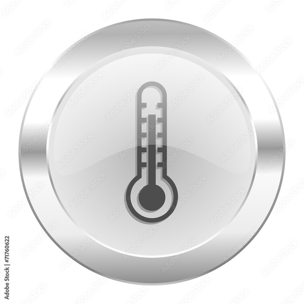 thermometer chrome web icon isolated thermometer chrome web icon isolated