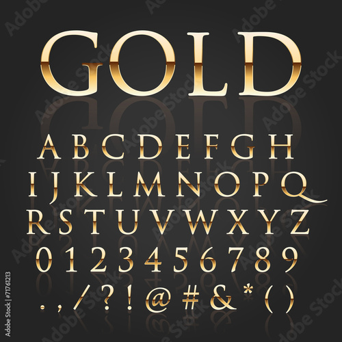Vector shiny gold letters