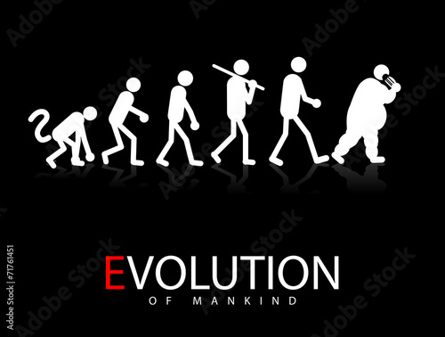 Abstract vector illustration of the evolution theory to obesity
