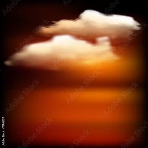 Vector cloudy sunset