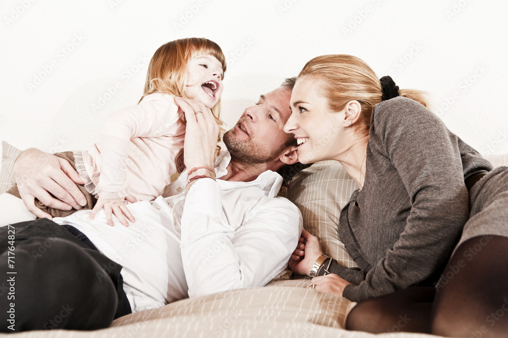 Happy Family on bed Happy Family on bed