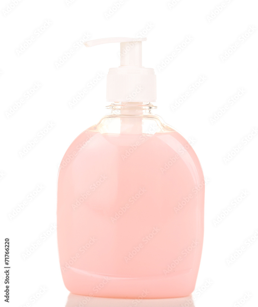 Liquid soap in plastic bottle isolated on white Liquid soap in plastic bottle isolated on white