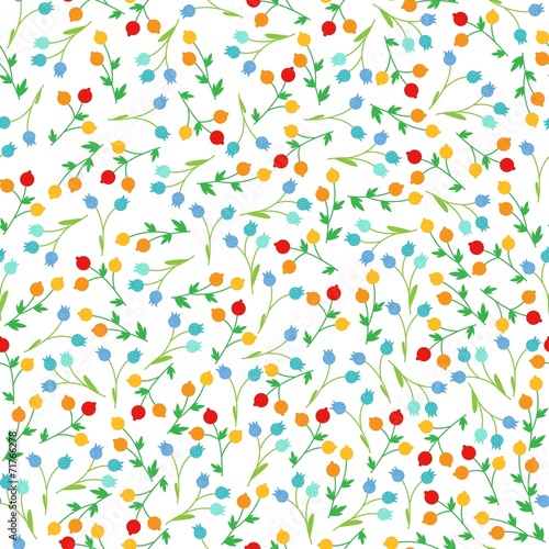 small colorful flowers seamless pattern © anitty