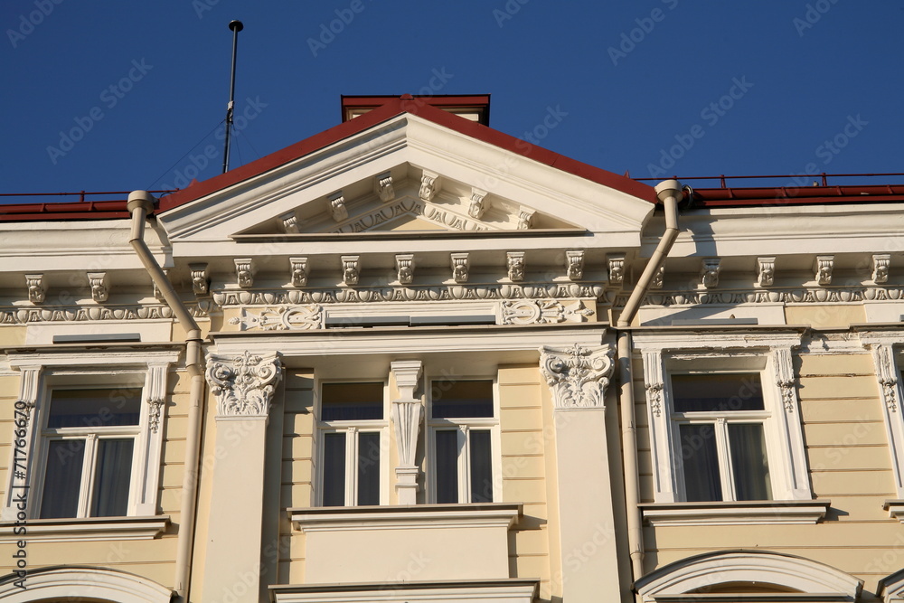 Fragment of a building in the center of Vilnius