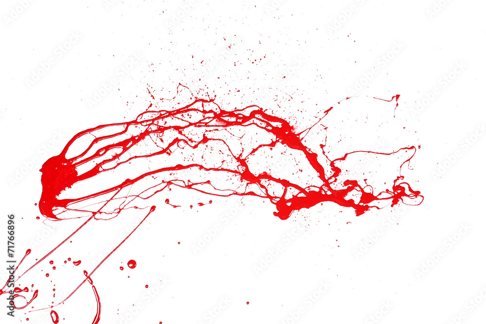 Splash of red paint isolated on white Splash of red paint isolated on white