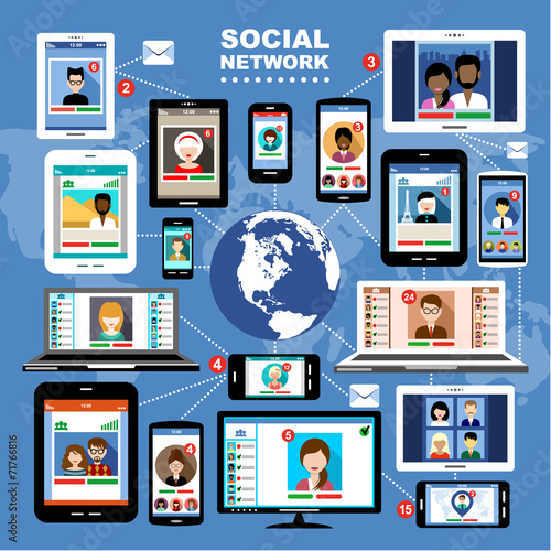 Social Networks. Blogs. Internet communication. vector