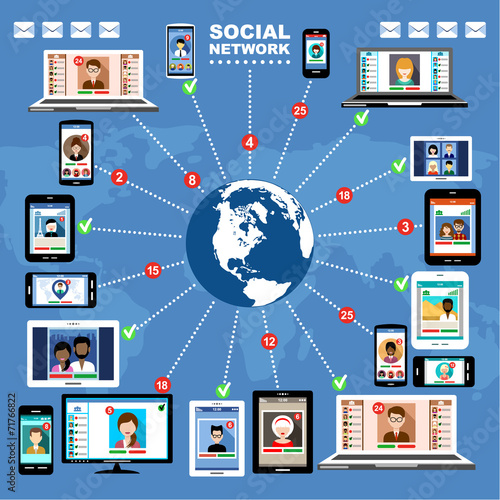 Social Networks. Blogs. Internet communication. vector