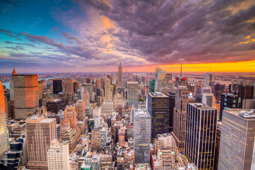 Fototapeta Nowy Jork krajobraz miasta z drapaczy chmur