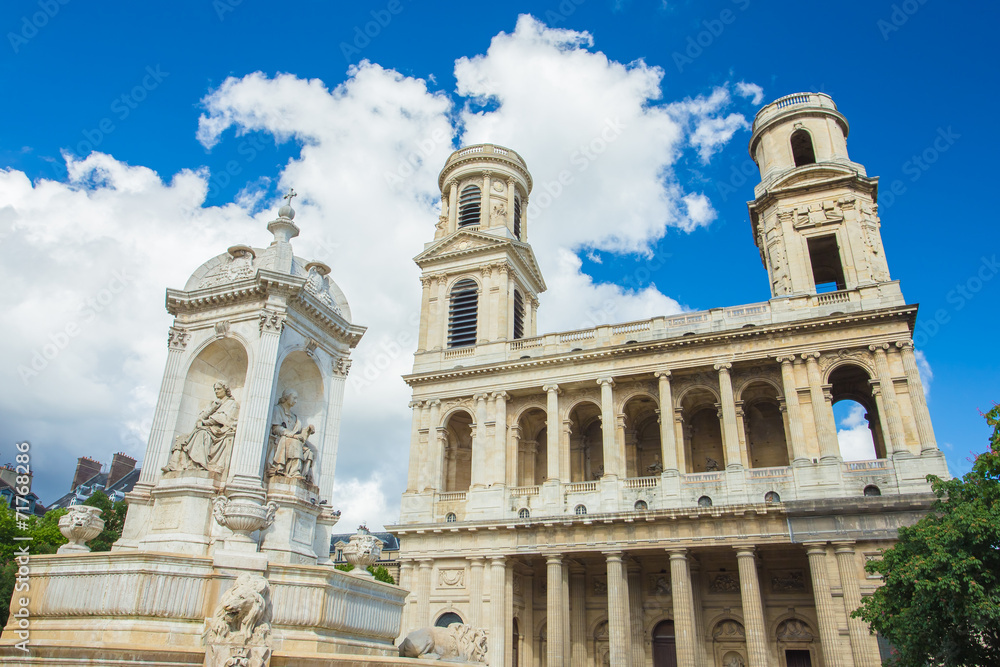 Saint Sulpice Church in Paris, France.