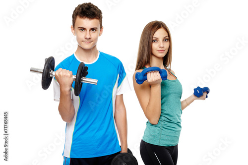Teens doing fitness