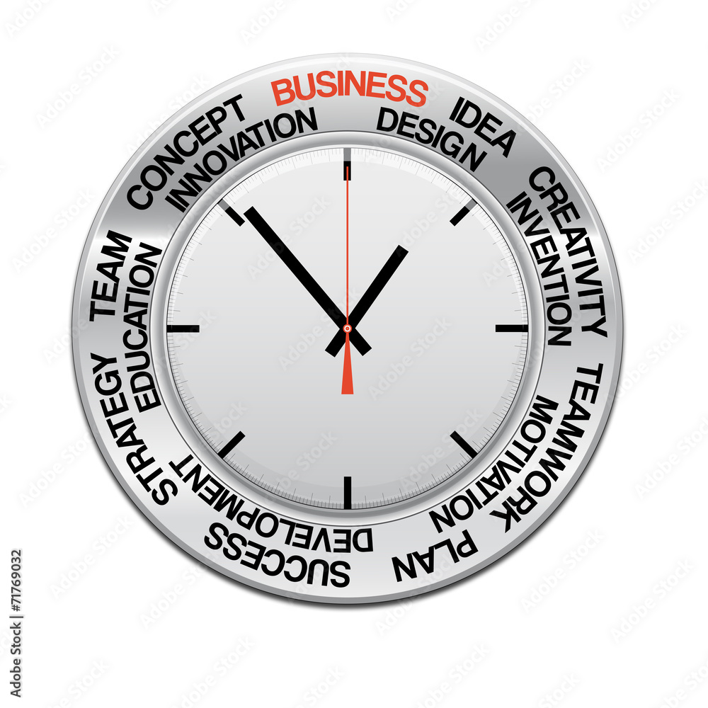 icon clock , red arrow specifies in a word business icon clock , red arrow specifies in a word business