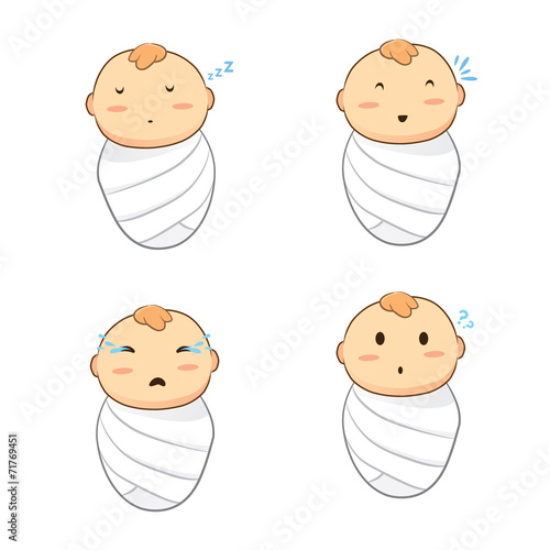 Baby mascot cartoon newborn 4 feeling